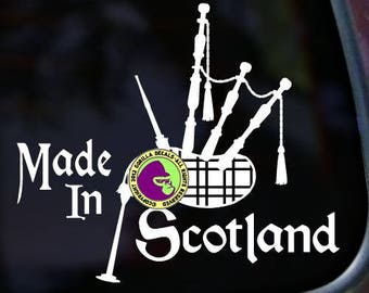 MADE IN SCOTLAND Bagpipes Player Native Country Music Vinyl Decal Sticker