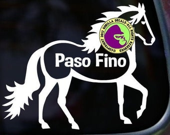 PASO FINOS HORSES ON BOARD #2 Vinyl Decal Sticker Fino Trailer Caution Sign BLK 