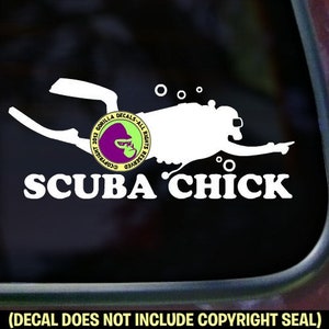 SCUBA CHICK duiker duiken oceaan vrouwelijke vinyl sticker sticker