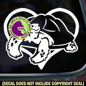 TORTOISE - Coming out of a Heart Tortoises Love Desert Reptile Vinyl Decal Sticker