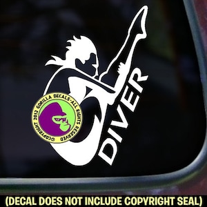 DUIKER Springplank Vrouw Duiken Decal Sticker