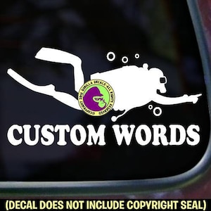 AANGEPASTE SCUBA-DUIK Voeg aangepaste woorden duiken duik liefde vinyl decal sticker toe