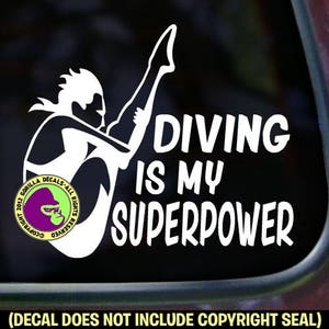 DUIKEN SUPERPOWER Springplank vrouwelijke duiker sticker sticker