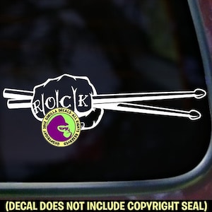 ROCK Drum Sticks Faust Band Spieler Schlagzeuger Vinyl Aufkleber Sticker