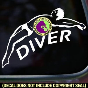 DUIKER MAN Springplank Duiken Love Dive Vinyl Decal Sticker Teken