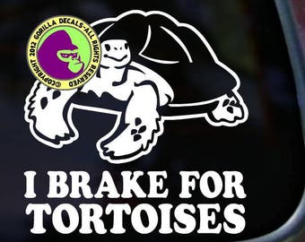 I BRAKE for TORTOISES 面白い亀ビニールデカールステッカー