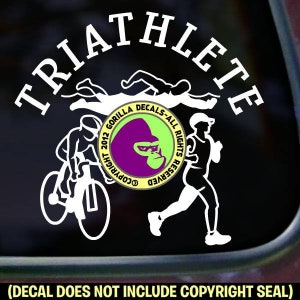 TRIATHLETE Marathon Ironman Athlete Triathlon Vinyl Decal Sticker