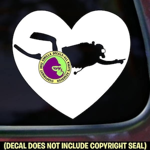 HART Scuba Diver Diving Dive Love Ocean Vinyl Decal Sticker