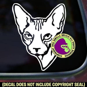 Sphynx Cat Hairless Breed Feline Kitty Car Window Sign Vinyl Decal Sticker