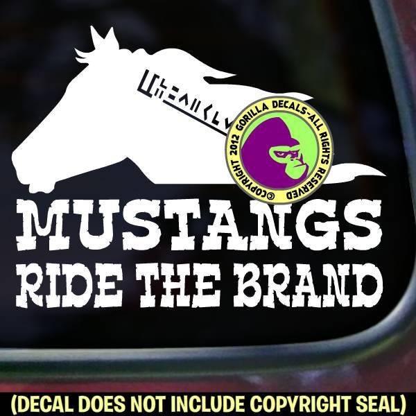 Mustangs HEAD RIDE the BRAND Mustang Horse Wild Horses Rider Vinyl Decal Sticker