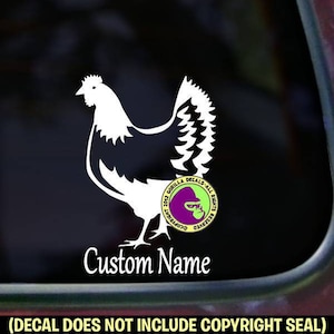Chicken - Add YOUR CUSTOM TEXT - Farm Hen Bird Love Vinyl Decal Sticker