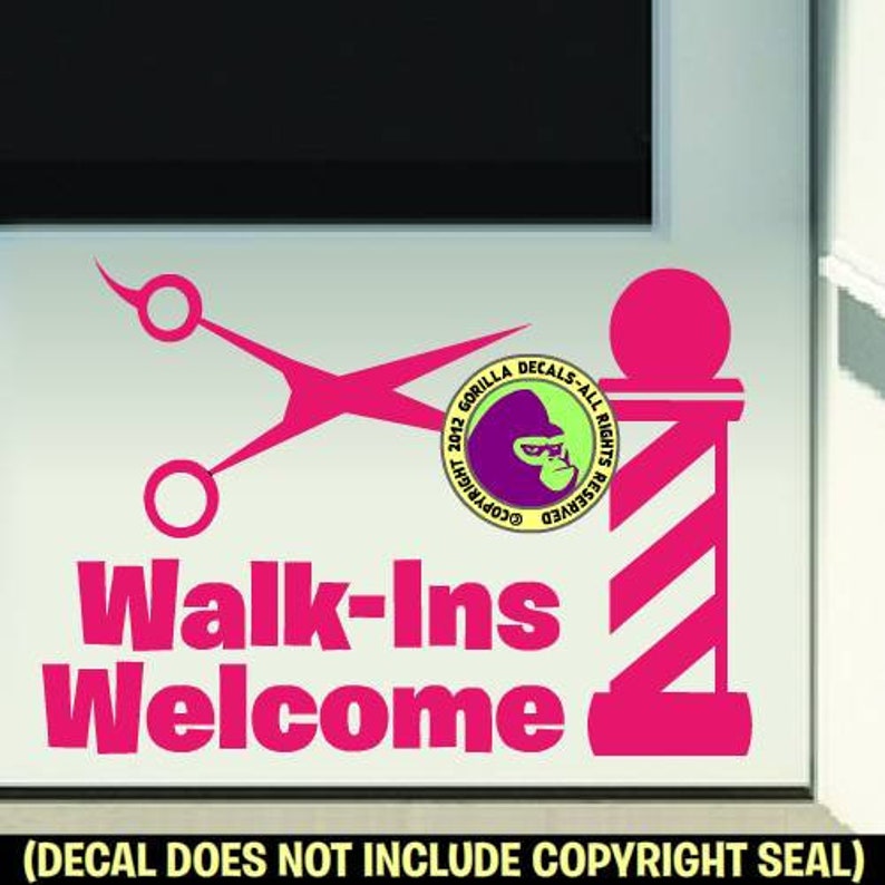 BARBER WALKINS Shears Shop Salon Barbering Vinyl Etsy