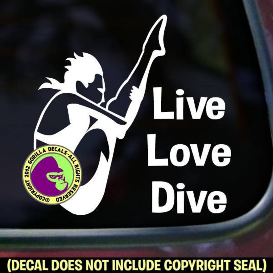 LIVE LOVE DIVE Springboard Diver Female Diving Decal Sticker - Etsy
