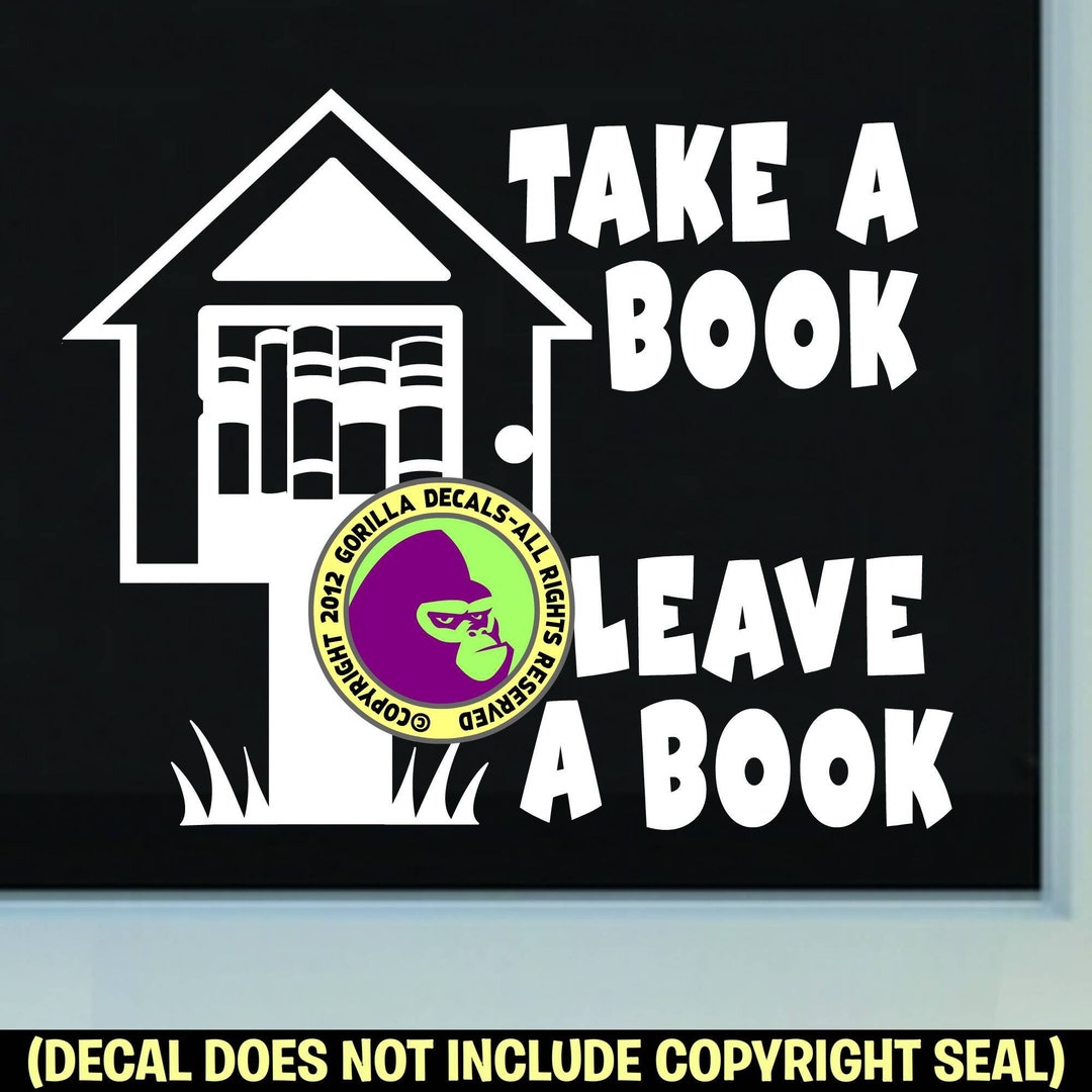 TAKE a BOOK LEAVE a Book Little Free Book Library Reading Book Vinyl