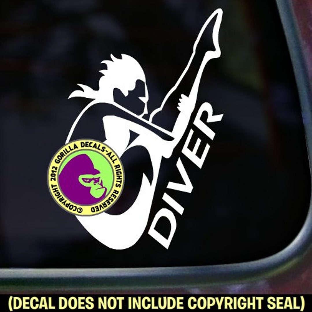 DIVER Springboard Female Diving Decal Sticker - Etsy