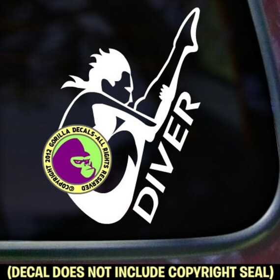 RATHER BE DIVING Springboard Diver FEMALE Vinyl Decal Sticker D RATHER BE DIVING Springboard Diver FEMALE Vinyl Decal Sticker D