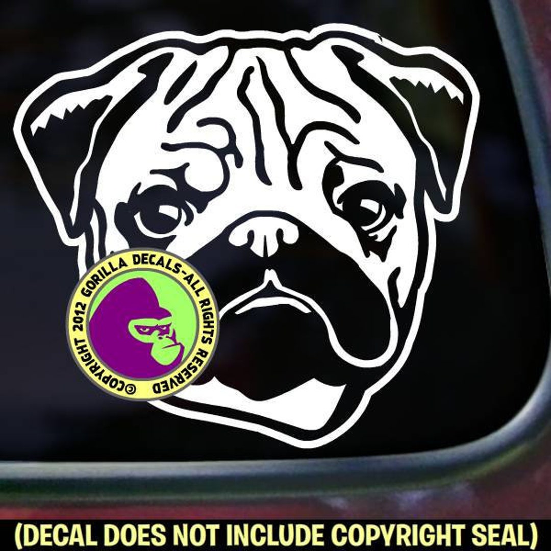 Pug Dog Breed Car Window Sign Vinyl Decal Sticker - Etsy