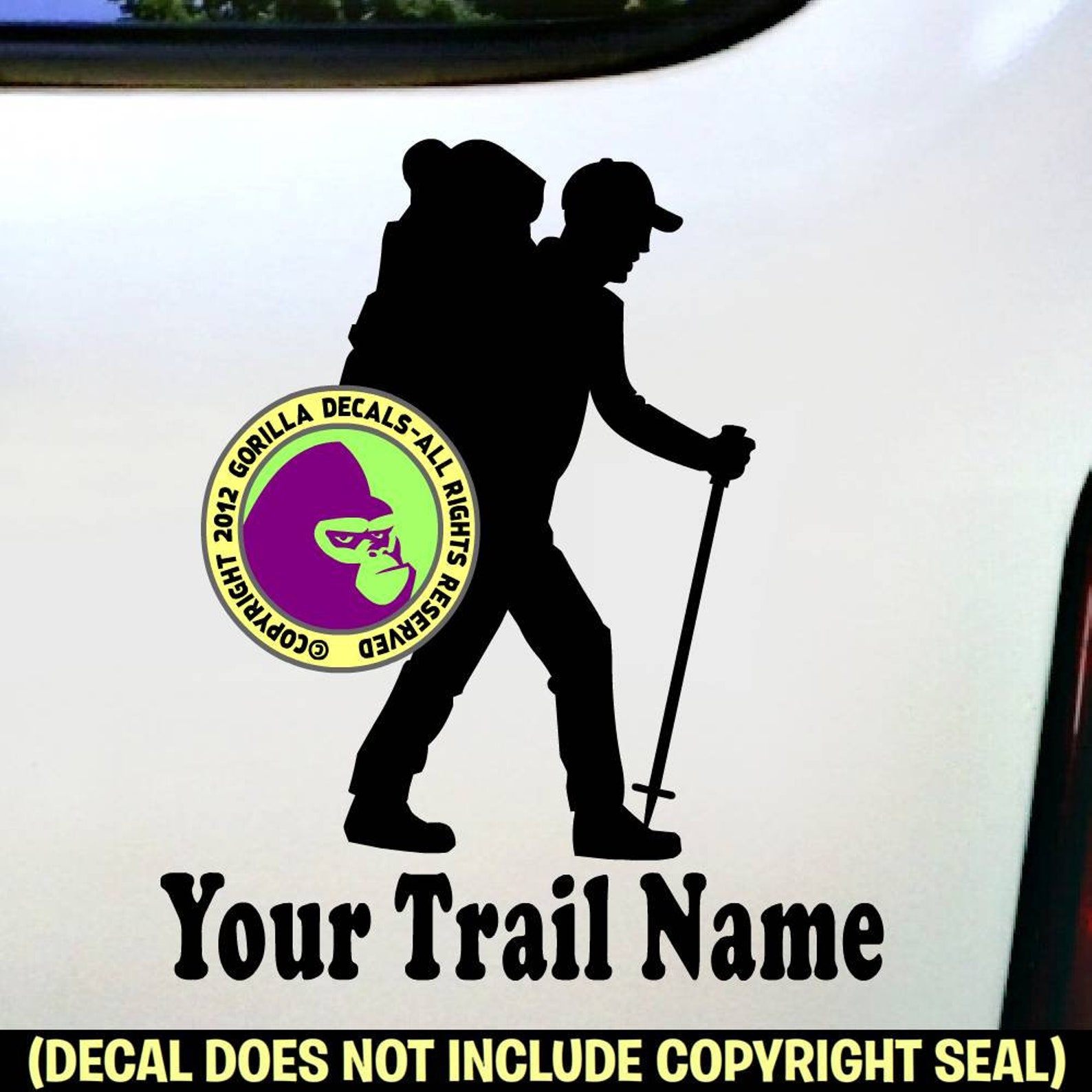 Hiker Add CUSTOM TRAIL NAME Hiking Backpacking Camping Etsy