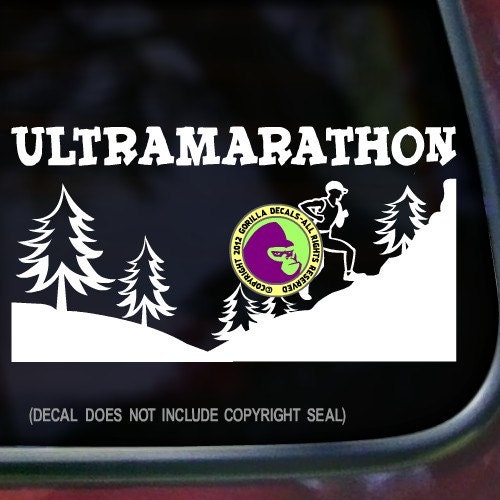 WILDERNESS BOUND Ultra Marathon Runner Vinyl Decal Sticker A