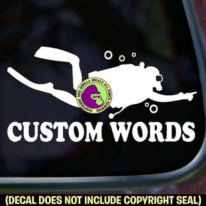 CUSTOM SCUBA DIVER Add Custom Words Diving Dive Love Vinyl Etsy