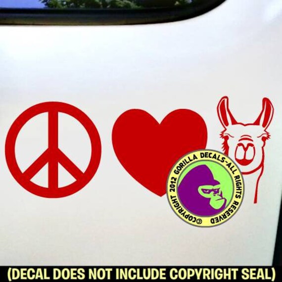 Llama Vinyl Decal Sticker Face Llamas Love Pack Wall Sign Car Window Trailer