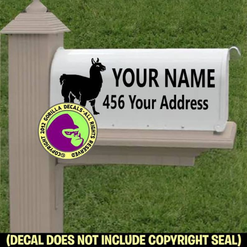 Alpaca MAILBOX Set Vinyl Decal Sticker A CUSTOM ADDRESS Alpaca MAILBOX Set Vinyl Decal Sticker A CUSTOM ADDRESS