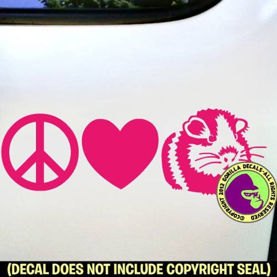 5/" PEACE AND LOVE vinyl decal car window laptop sticker lucky charm sign heart