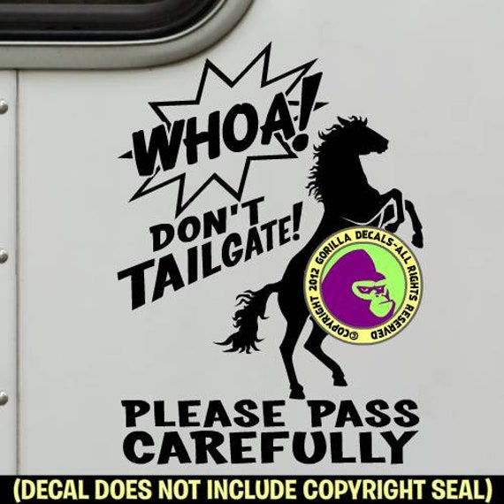 Whoa Rearing Horse Large Horse Trailer Back Door Caution Rider Etsy