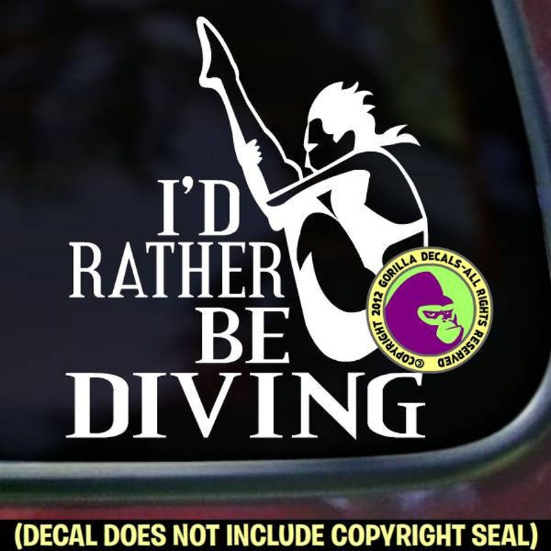 RATHER BE DIVING Springboard Diver FEMALE Vinyl Decal Sticker D RATHER BE DIVING Springboard Diver FEMALE Vinyl Decal Sticker D