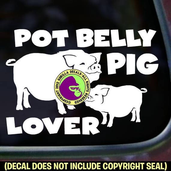 Potbelly pig decal in 8 colors