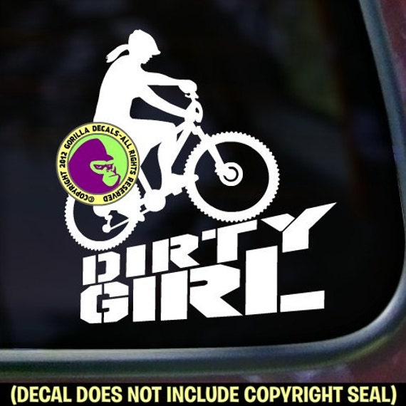 PICK COLOR /& SIZE Biking Vinyl Decal Sticker A Female Mountain Biker