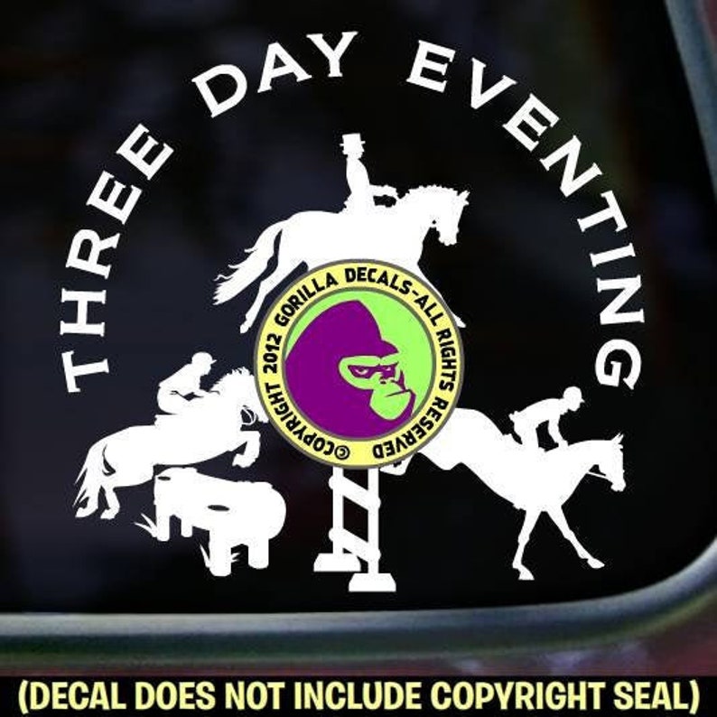 3 DAY EVENTING Eventer Horse Rider 3day Three Vinyl Decal Etsy