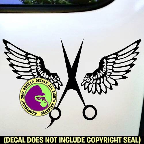 SHEARS WINGS Hair Stylist Hairdresser Angel Salon Vinyl Etsy