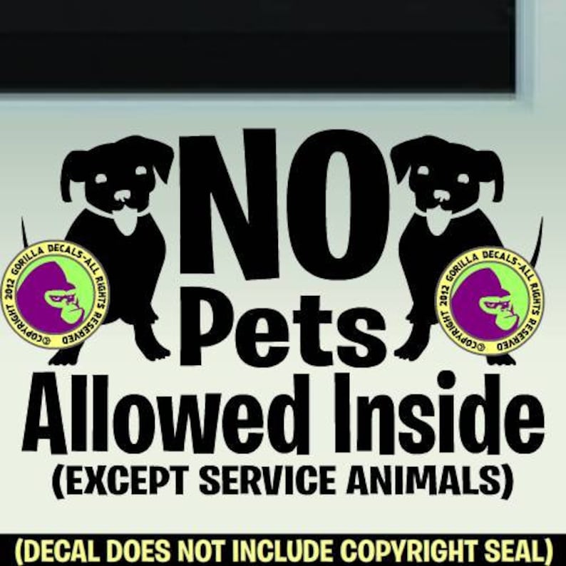 NO PETS ALLOWED Commercial Retail Sign Vinyl Decal Sticker Etsy