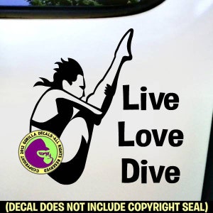 LIVE LOVE DIVE Springboard Diver Female Diving Decal Sticker - Etsy