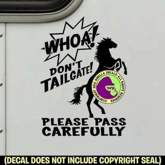 Whoa Rearing Horse Large Horse Trailer Back Door Caution Rider Etsy