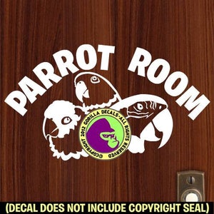 PARROT ROOM Porte Oiseau Vinyle Autocollant Autocollant