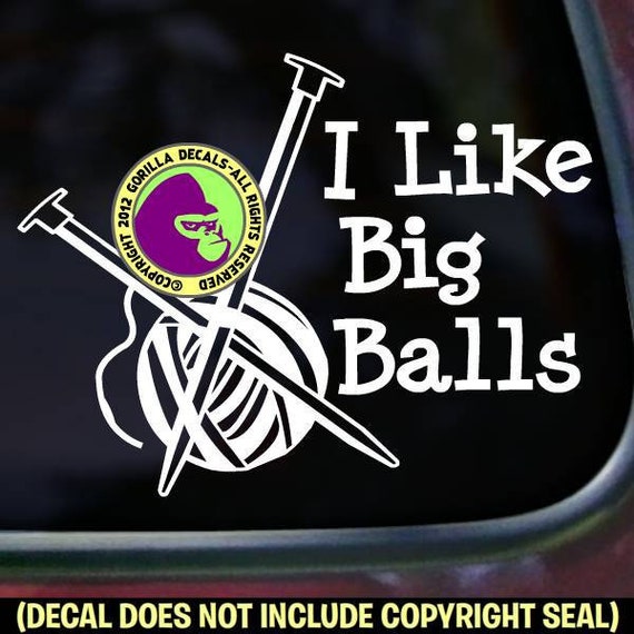 Big Balls Funny Knit Knitting Vinyl Decal Sticker Etsy
