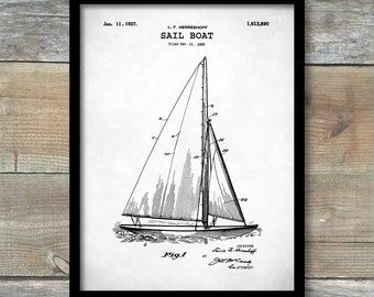 sailboat blueprint etsy