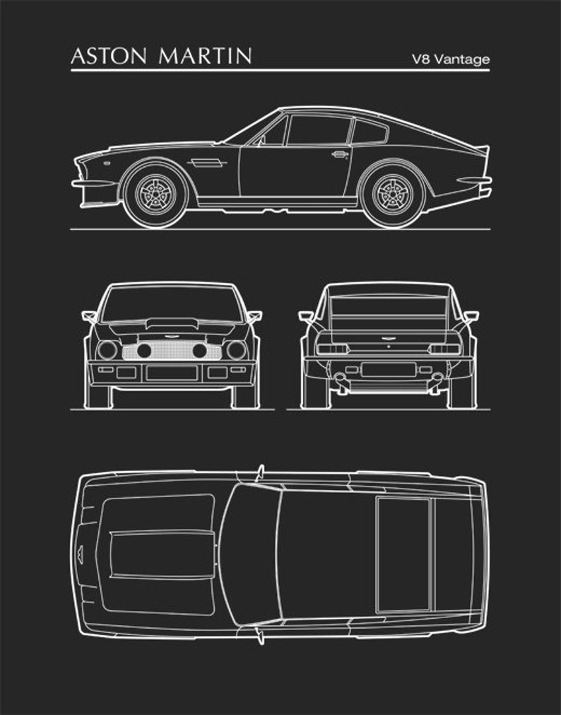 Aston Martin Patent Prints Aston Martin V8 Vantage Blueprint | Etsy