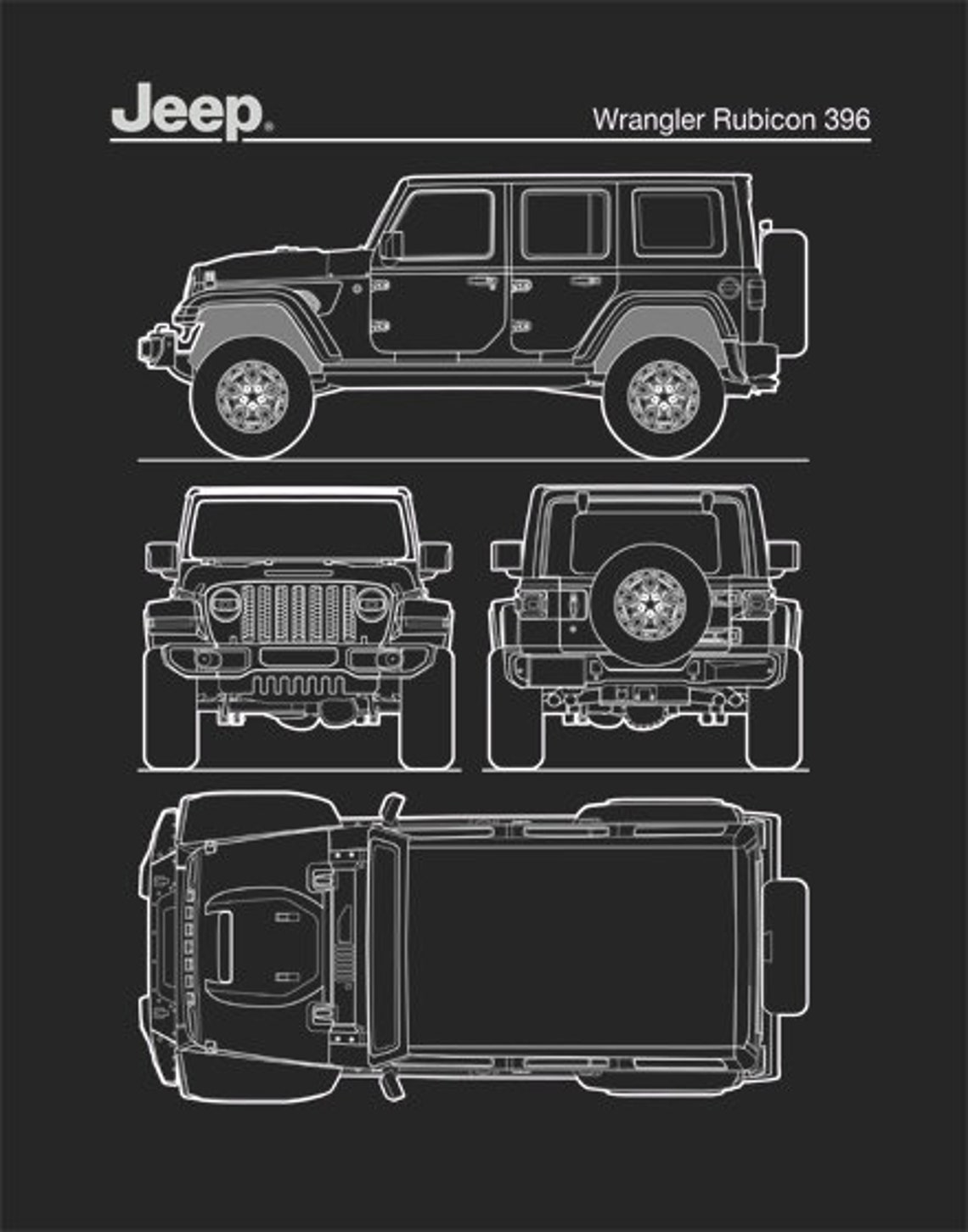 Jeep Poster Auto Art Patent Print Jeep Wrangler Rubicon Etsy