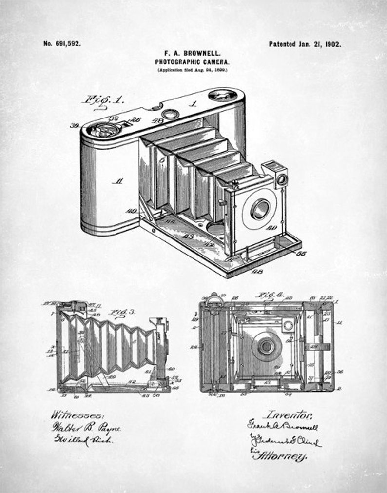 Kodak Camera Patent Kodak Camera Poster Kodak Camera Print Etsy