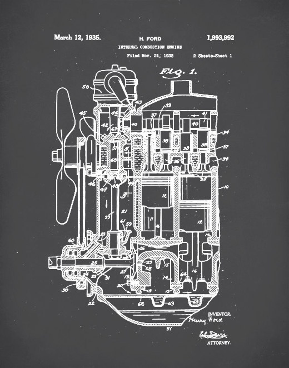 Ford Internal Combustion Engine Poster Internal Combustion | Etsy