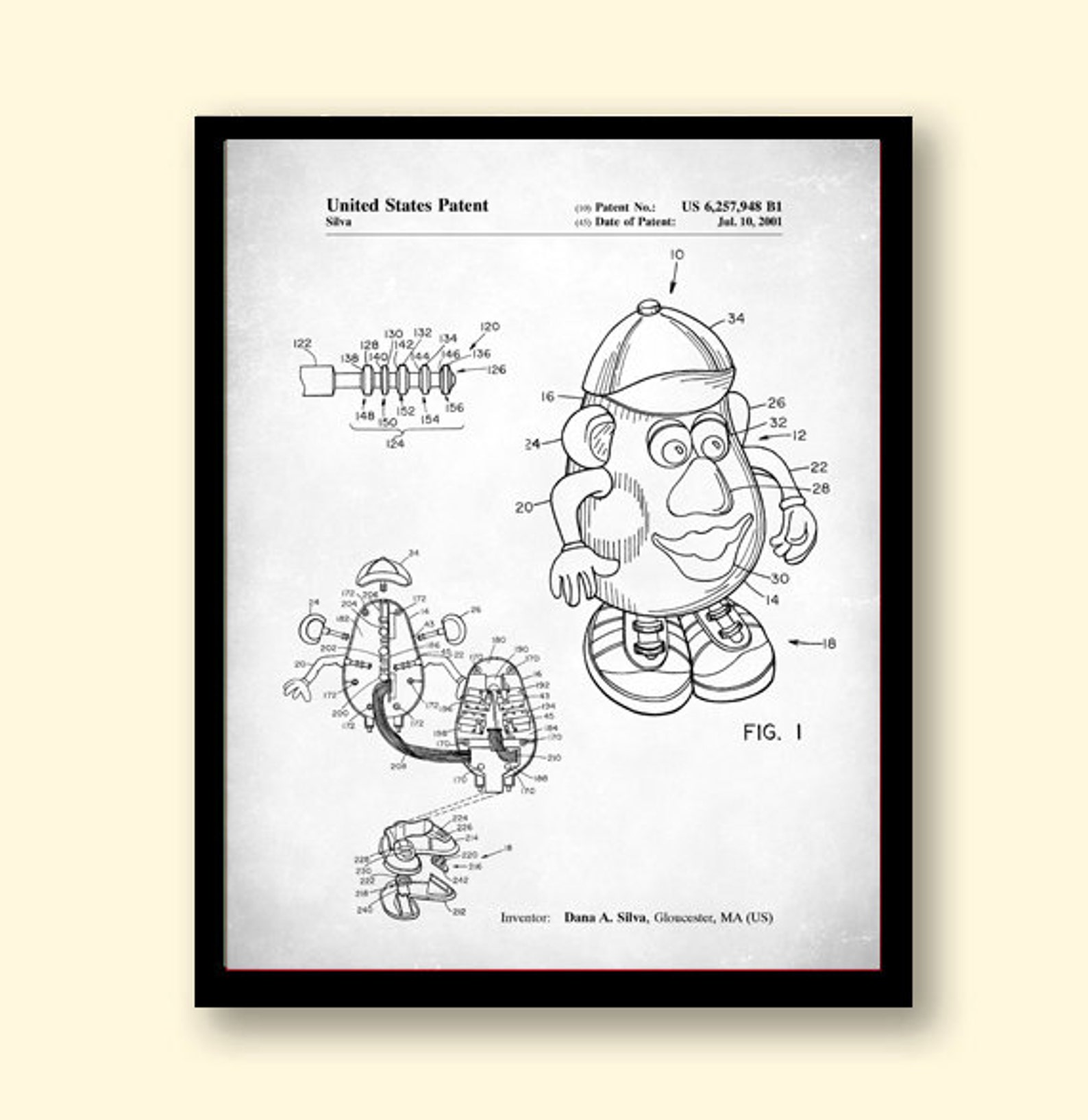 Mr. Potato Head Poster Mr. Potato Head Patent Mr. Potato | Etsy