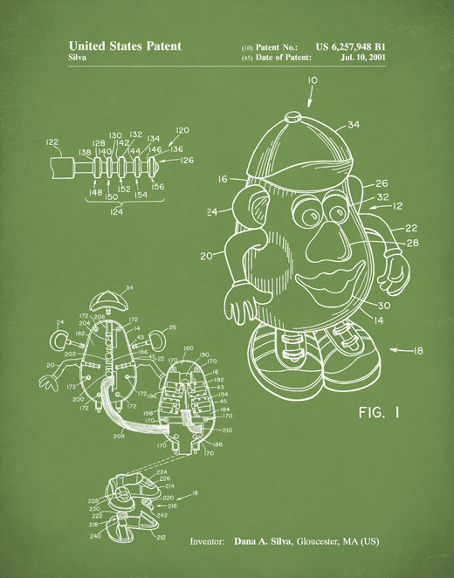 Mr. Potato Head Poster Mr. Potato Head Patent Mr. Potato | Etsy