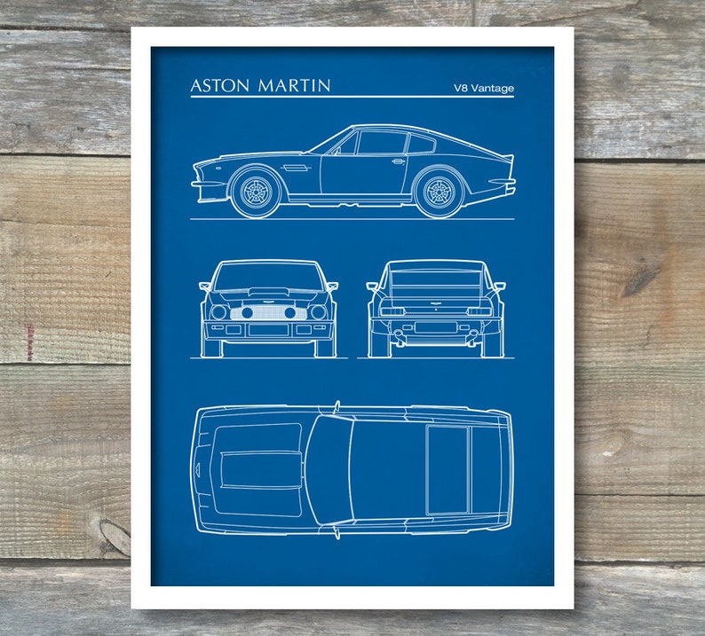 Aston Martin Patent Prints Aston Martin V8 Vantage Blueprint | Etsy