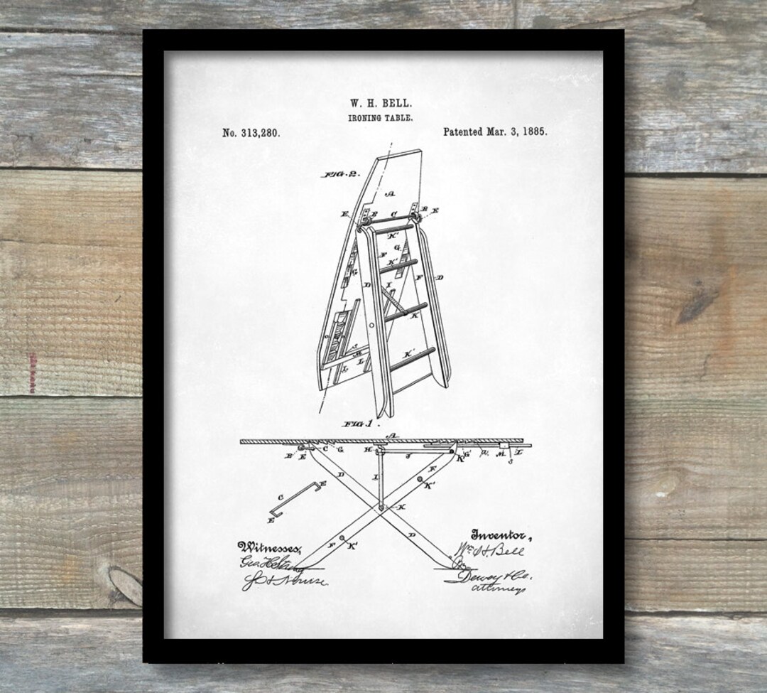 Ironing Board Patent Print 1885 Poster Wall Art Etsy