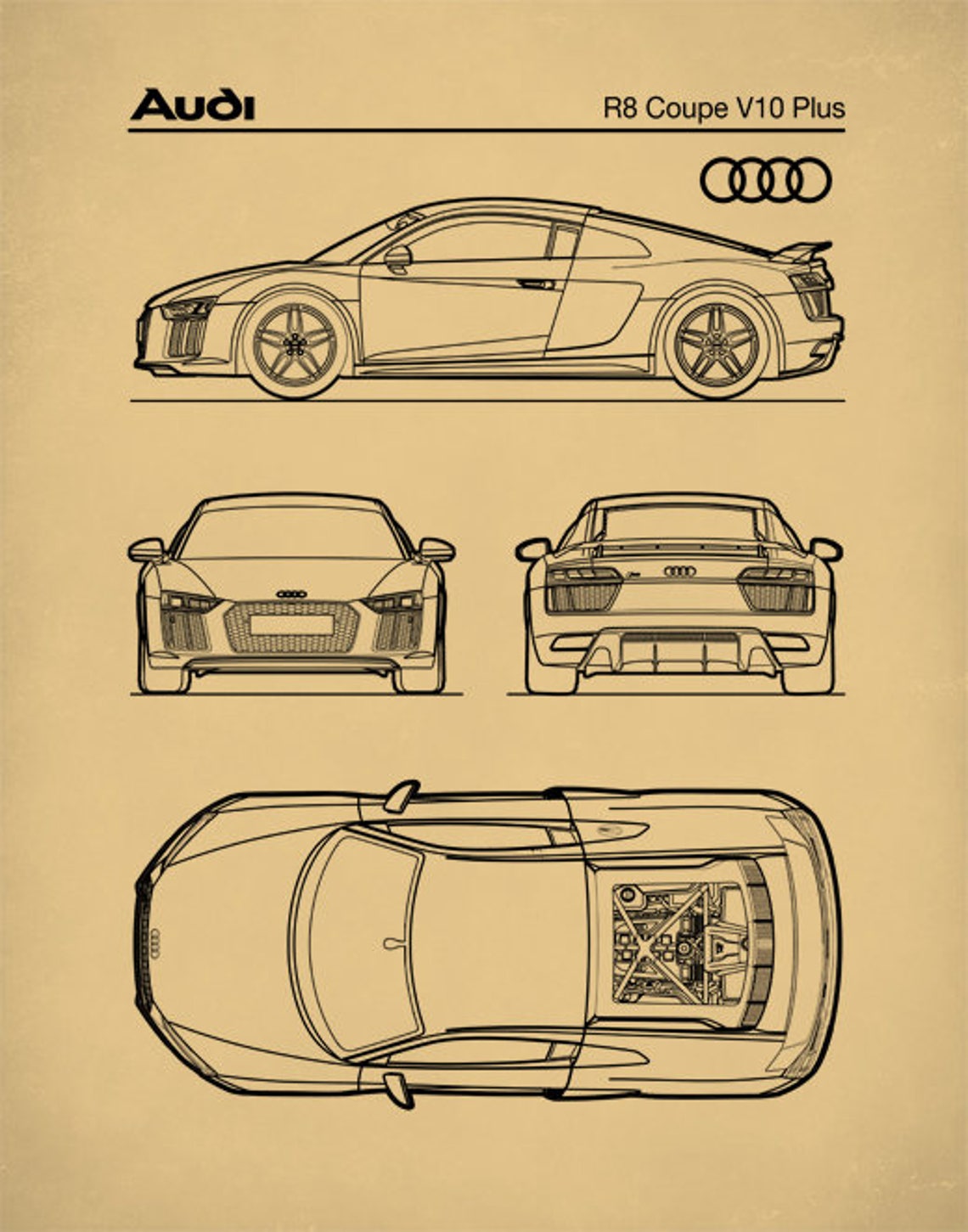 Audi r8 blueprint