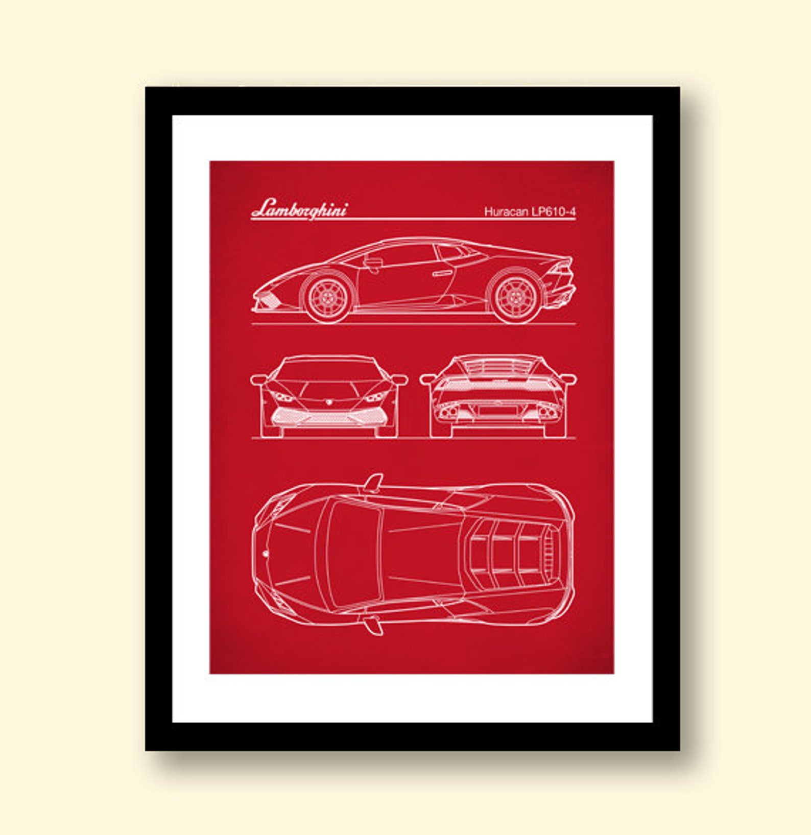 Patent Print Auto Art Lamborghini Huracan Blueprint | Etsy