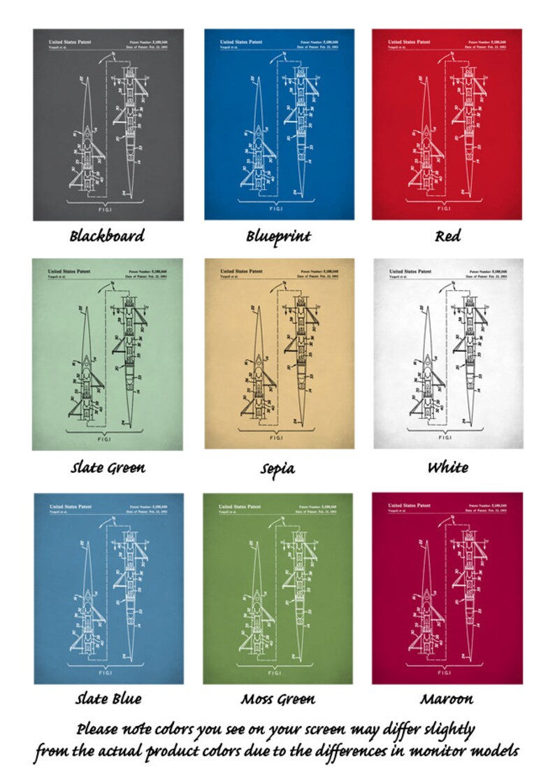 Rowing Scull D\u00e9cor P347 4 Man Rowing Scull Patent 4 Man Rowing Scull Poster Rowing Scull Art 4 Man Rowing Scull Print